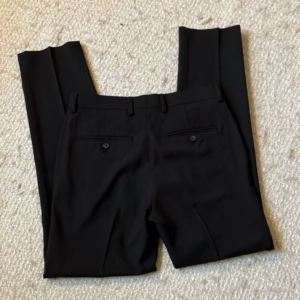🎩 HAGGAR SIZE 29x30 PREMIUM COMFORT 4 WAY STRETCH BLACK DRESS PANTS